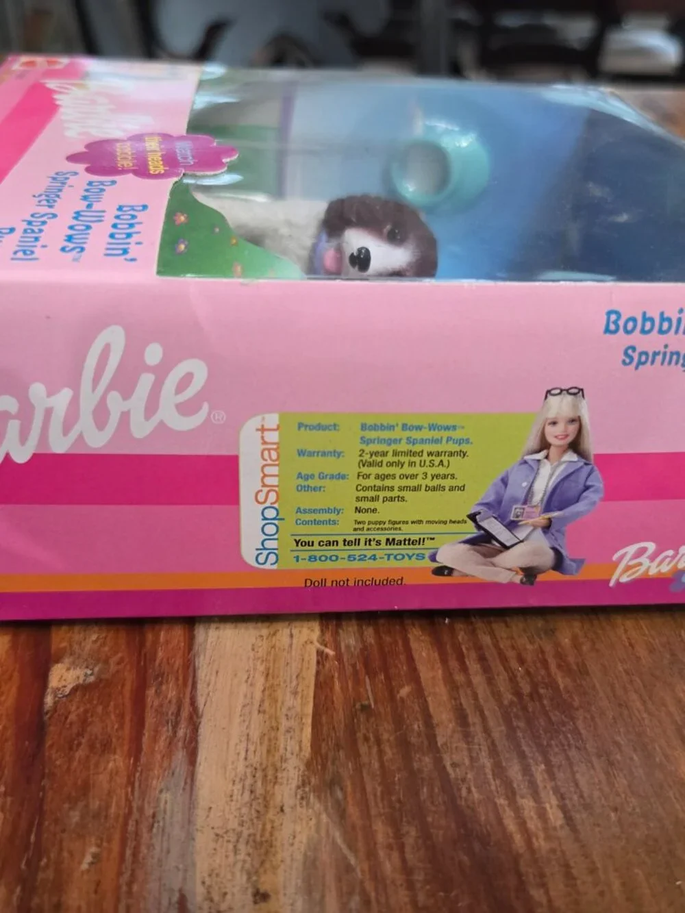 Barbie Bobbin’ Bow‑Wows Springer Spaniel Pups Bobble Heads #67388 New Sealed